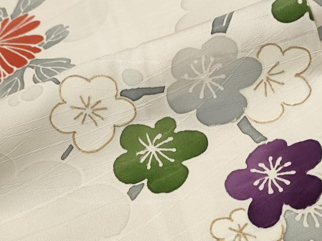 平和屋着物■上質な小紋　枝花文　金彩　正絹　逸品　AABD9514st