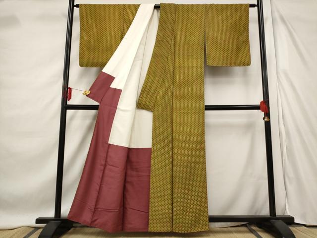 平和屋着物■上質な小紋　籠目文　正絹　逸品　AABD9527st