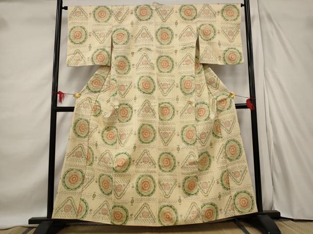 平和屋着物■上質な紬　抽象文様　正絹　逸品　AABD9573st