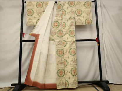 平和屋着物■上質な紬　抽象文様　正絹　逸品　AABD9573st