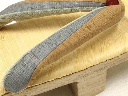 平和屋着物●和装小物　下駄　伊と忠　畳表　鼻緒:紬地　逸品　未使用　AABD9719ay