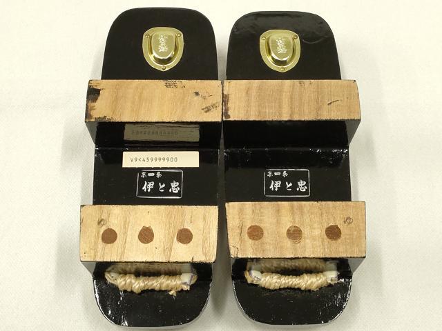 平和屋着物●和装小物　下駄　伊と忠　鼻緒:草花地紋　逸品　未使用　AABD9722ay