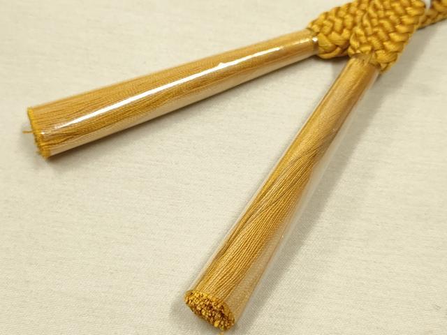 平和屋本店●和装小物　帯締め・帯揚げセット　絞り　金彩　正絹　逸品　未使用　AABD9752ay