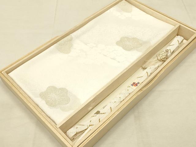 平和屋本店●和装小物　帯締め・帯揚げセット　礼装用　笹浪唐組　金糸　亀房付き　正絹　逸品　未使用　AABD9753ay
