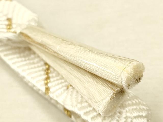 平和屋本店●和装小物　帯締め・帯揚げセット　礼装用　笹浪唐組　金糸　亀房付き　正絹　逸品　未使用　AABD9753ay