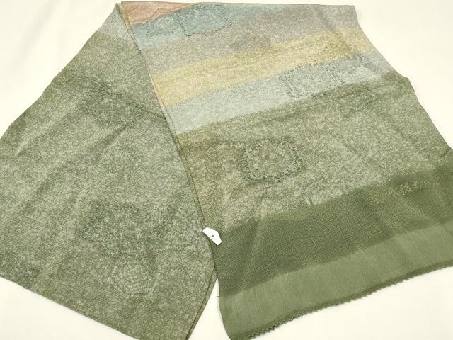 平和屋本店●和装小物　帯締め・帯揚げセット　高麗組 綾出し　横段文　金糸　丹後ちりめん　正絹　逸品　未使用　AABD9754ay