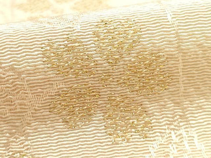 平和屋本店●和装小物　帯締め・帯揚げセット　高麗組　流水花文　暈し染め　三分金糸　武者小路謹製　正絹　逸品　未使用　AABD9773ay
