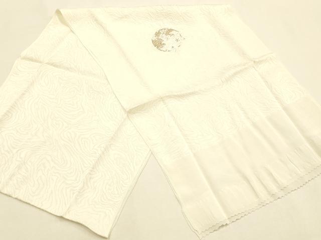 平和屋本店●和装小物　帯締め・帯揚げ・扇子セット　礼装用　雪輪花文　金糸　亀房付き　正絹　逸品　未使用　AABD9775ay