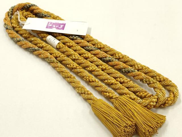平和屋着物●和装小物　帯締め・帯揚げ・伊達衿セット　道長文様　金糸　金銀彩　撚り房　さが美扱い　逸品　未使用　AABD9784ay