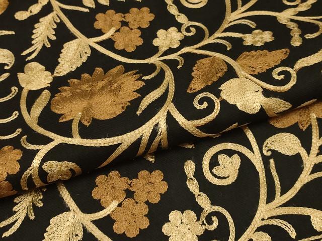 平和屋着物●和装小物　OKAJIMA　岡重謹製　ショール　ストール　インド刺繍　和装併用　防寒　レディース　逸品　AABD9798ay