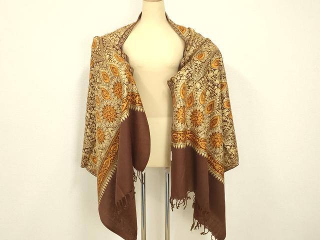 平和屋着物●和装小物　OKAJIMA　岡重謹製　ショール　ストール　インド刺繍　和装併用　防寒　レディース　逸品　AABD9799ay 平和屋着物○和装小物 OKAJIMA 岡重謹製 ショール ストール インド刺繍