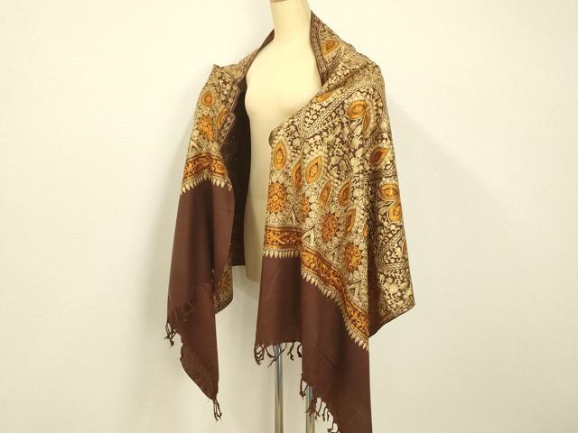 平和屋着物●和装小物　OKAJIMA　岡重謹製　ショール　ストール　インド刺繍　和装併用　防寒　レディース　逸品　AABD9799ay