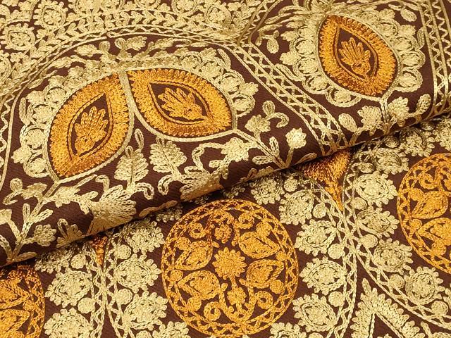 平和屋着物●和装小物　OKAJIMA　岡重謹製　ショール　ストール　インド刺繍　和装併用　防寒　レディース　逸品　AABD9799ay