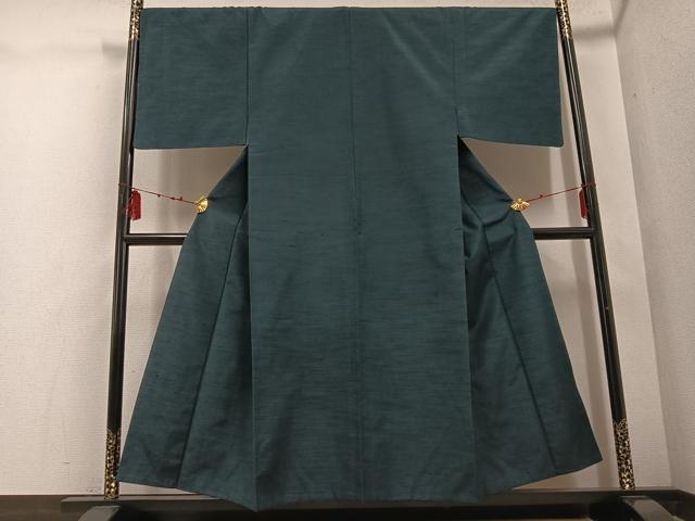 平和屋着物●男性　紬　アンサンブル　色無地　百入茶色　正絹　逸品　AABD9812ph