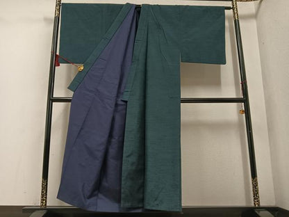 平和屋着物●男性　紬　アンサンブル　色無地　百入茶色　正絹　逸品　AABD9812ph