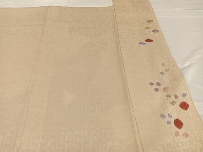 平和屋着物●訪問着　絞り　地紙草花文　金彩　正絹　逸品　AABD9826ph