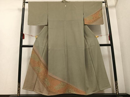 平和屋着物●訪問着　江戸小紋　花鳥舞蝶文　正絹　逸品　AABD9827ph