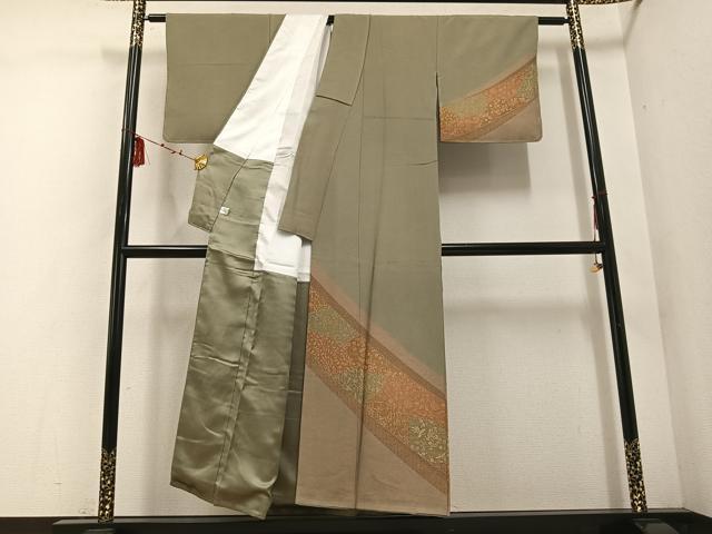 平和屋着物●訪問着　江戸小紋　花鳥舞蝶文　正絹　逸品　AABD9827ph