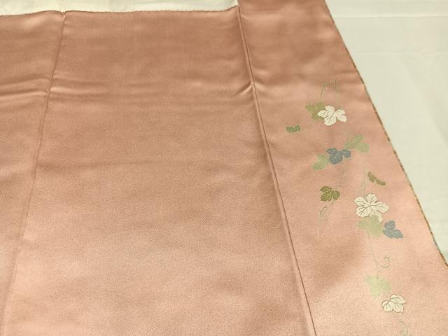 平和屋着物●訪問着 駒刺繍 地紙草花文 金銀彩 正絹 逸品 AABD9846ph