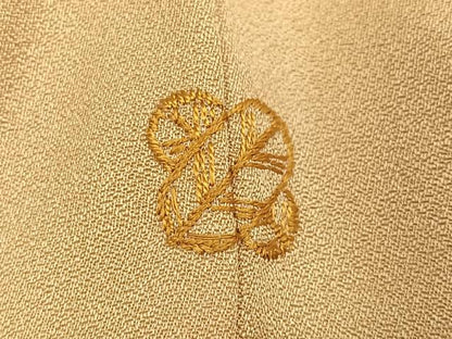 平和屋着物●訪問着　駒刺繍　松竹梅草花文　金銀彩　正絹　逸品　AABD9850ph