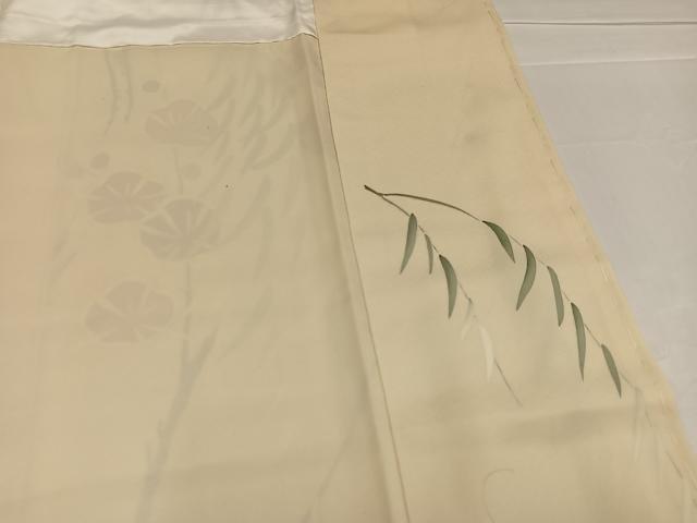 平和屋着物●訪問着　駒刺繍　梅笹　金彩　正絹　逸品　未使用　AABD9857ph