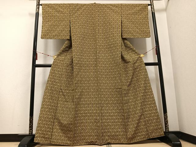平和屋着物●本場琉球絣　紬　正絹　逸品　AABD9873ph