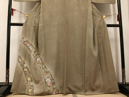 平和屋着物●訪問着 辻が花 雪輪文 暈し染め 丹後ちりめん 反端付き 正絹 逸品 AABD9879ph