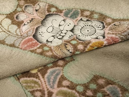 平和屋着物●訪問着 辻が花 雪輪文 暈し染め 丹後ちりめん 反端付き 正絹 逸品 AABD9879ph