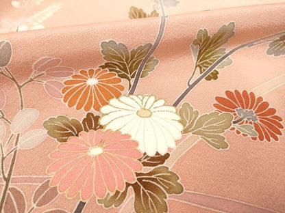 平和屋着物●訪問着　友禅　作家物　枝花文　暈し染め　金彩　正絹　逸品　AABD9881ck