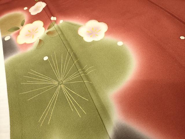 平和屋着物○豪華振袖 駒刺繍 梅 暈し染め 金彩 正絹 逸品 AABD9888ck