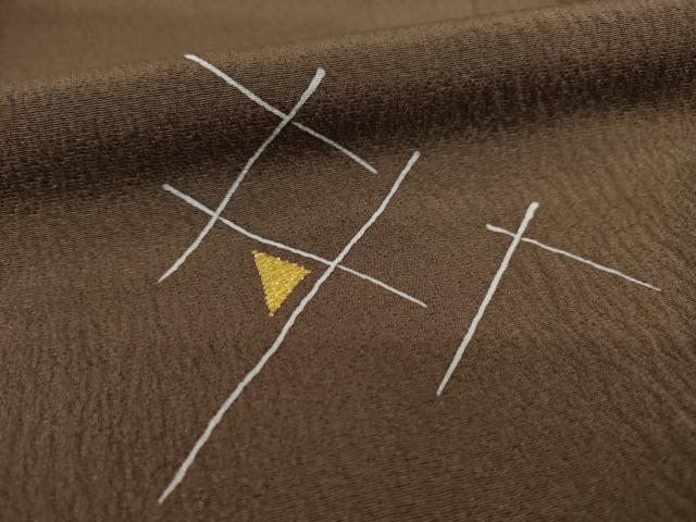 平和屋着物●日本舞踊家 岩井流宗元　岩井友見　訪問着　幾何学文様　金糸　正絹　逸品　未使用　AABD9889ck 平和屋着物○日本舞踊家 岩井流宗元 岩井友見 訪問着