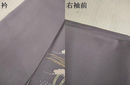 平和屋着物●訪問着 友禅 駒刺繍 風景文 金彩 正絹 逸品 AABD9896ck