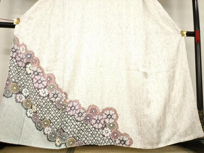 平和屋着物●名門　藤娘きぬたや・総絞り　訪問着　花尽くし　正絹　逸品　AABD9898ck
