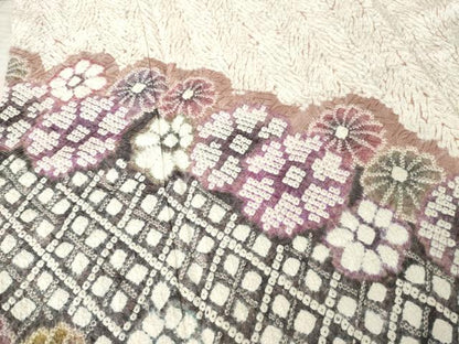 平和屋着物●名門　藤娘きぬたや・総絞り　訪問着　花尽くし　正絹　逸品　AABD9898ck