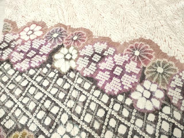 平和屋着物●名門　藤娘きぬたや・総絞り　訪問着　花尽くし　正絹　逸品　AABD9898ck