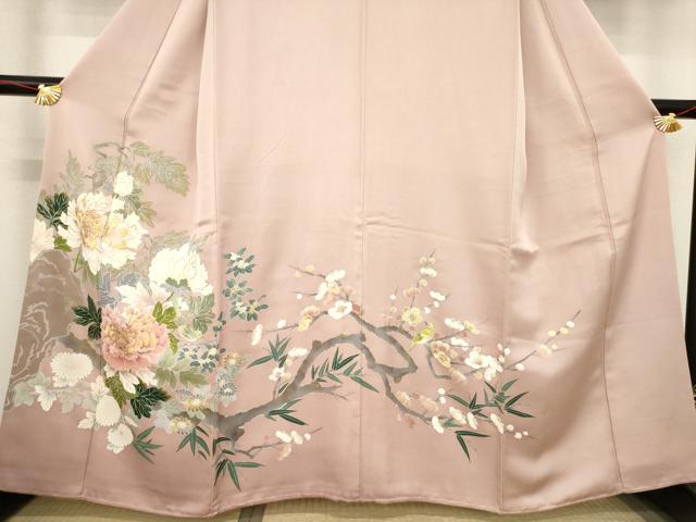 平和屋着物●創業460年・千總　色留袖　刺繍　花鳥文　金糸　金彩　正絹　逸品　AABD9932ck