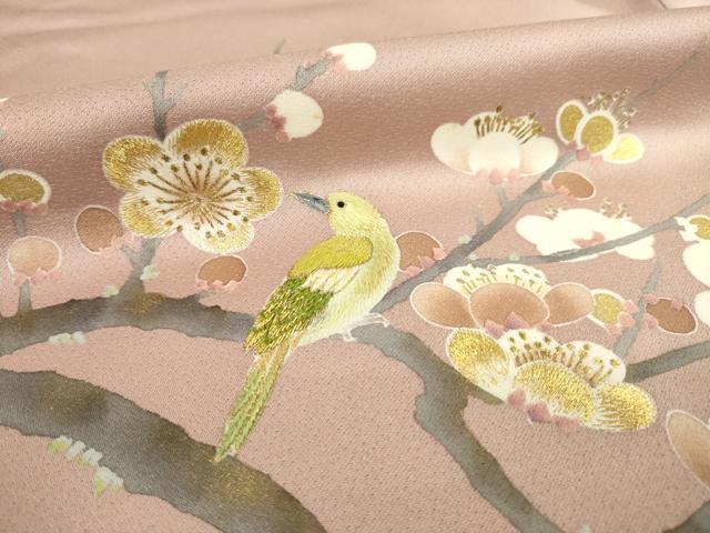 平和屋着物●創業460年・千總　色留袖　刺繍　花鳥文　金糸　金彩　正絹　逸品　AABD9932ck