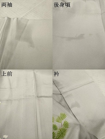 平和屋着物▽本加賀友禅作家 茶谷孝志 訪問着 単衣 枝花文 正絹 逸品 AABD9934ck