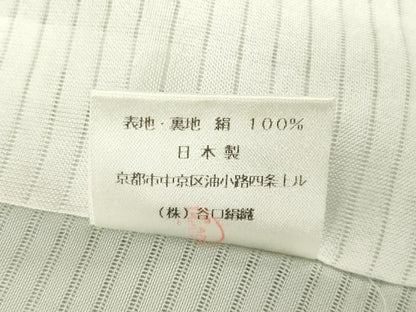 平和屋着物＊夏物 訪問着 絽 手描き 草花文 暈し染め 銀彩 正絹 逸品 AABD9937ck
