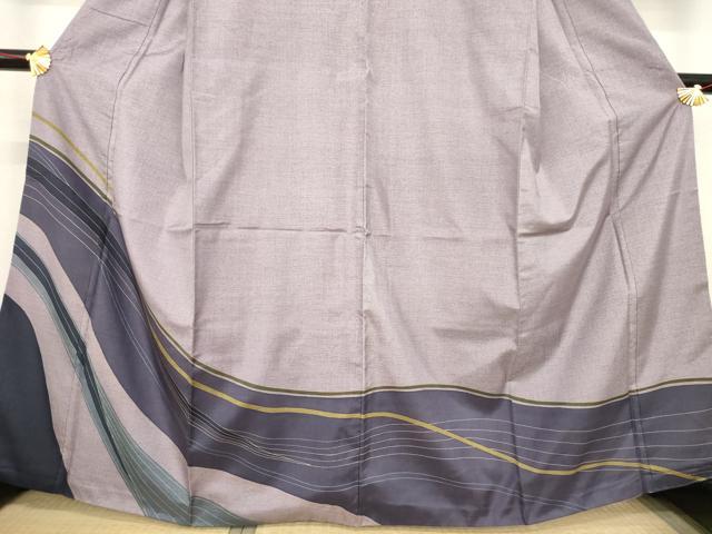 平和屋着物○訪問着 本場染大島紬 流水文 正絹 逸品 AABD9946ck