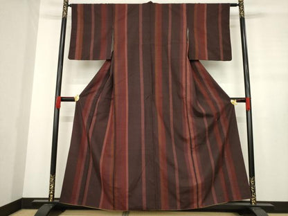 平和屋着物●上質な紬　間道　正絹　逸品　AABD9948ck
