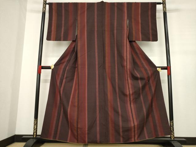 平和屋着物●上質な紬　間道　正絹　逸品　AABD9948ck