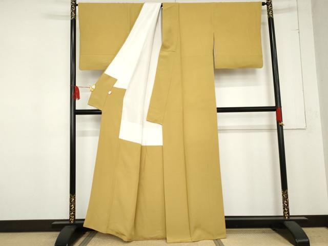 平和屋着物●上質な色無地　玉蜀黍色　正絹　逸品　AABD9966cs