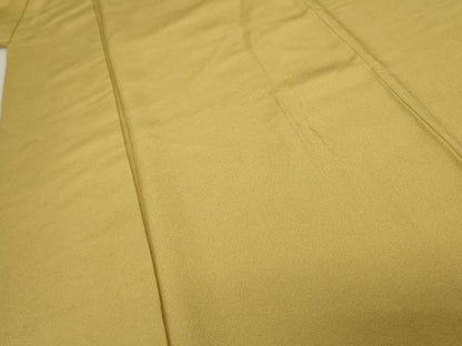 平和屋着物●上質な色無地　玉蜀黍色　正絹　逸品　AABD9966cs