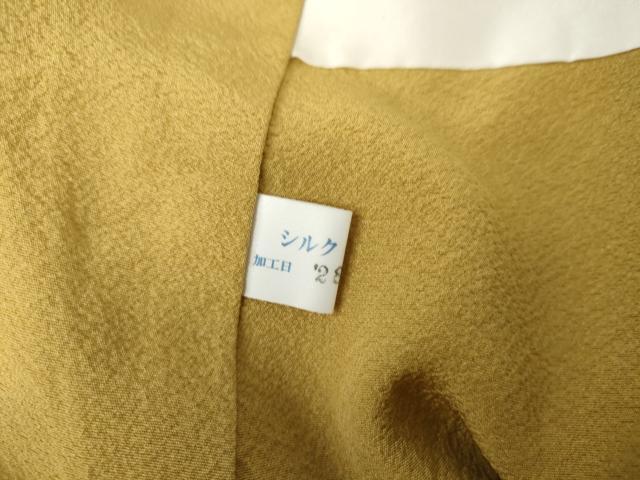 平和屋着物●上質な色無地　玉蜀黍色　正絹　逸品　AABD9966cs