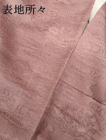 平和屋着物●上質な色無地　御所車流水風景地紋　菖蒲色　正絹　逸品　AABD9968cs