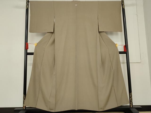 平和屋着物●江戸小紋 万筋 茶鼠色×江戸鼠色 正絹 逸品 AABD9987cs