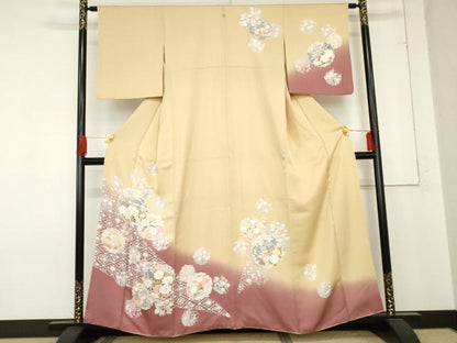 平和屋着物●訪問着　雪輪鳳凰花文　暈し染め　正絹　逸品　AABE0010cs
