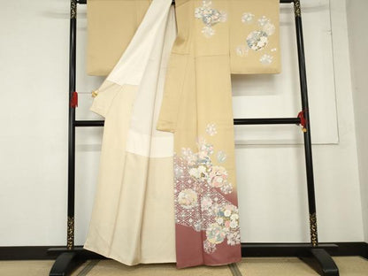 平和屋着物●訪問着　雪輪鳳凰花文　暈し染め　正絹　逸品　AABE0010cs
