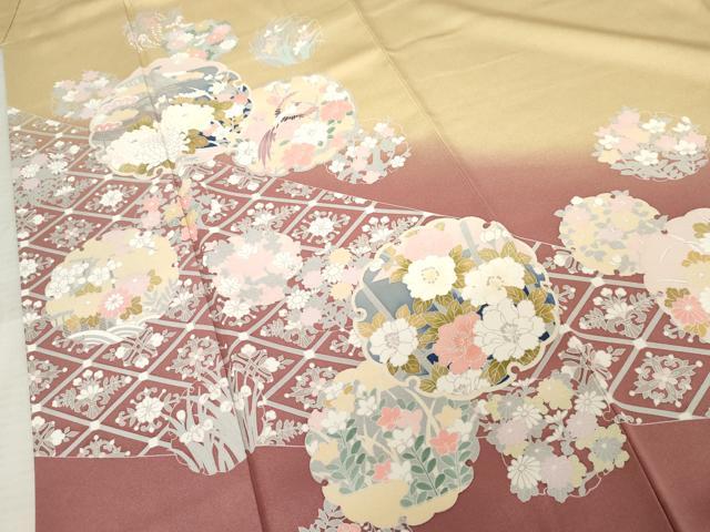 平和屋着物●訪問着　雪輪鳳凰花文　暈し染め　正絹　逸品　AABE0010cs